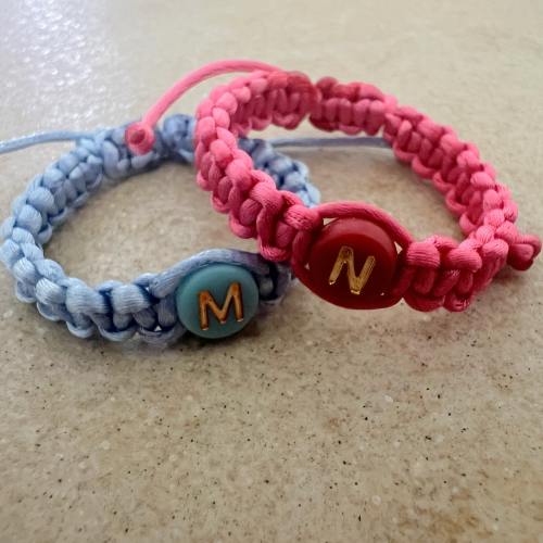 Personalized Baby Initial Anklet or Bracelet: Twin/Triplet ID, Beaded