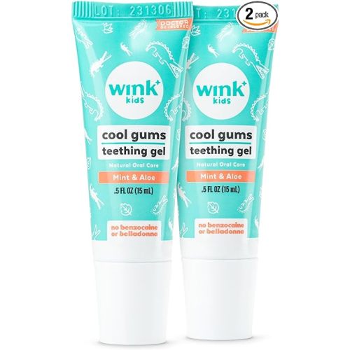 Wink Naturals Teething Gel, Peppermint Flavor, 15 ml Each, Soothing and Cooling for Sore Gums, Unisex Kids, Drug-Free - 2