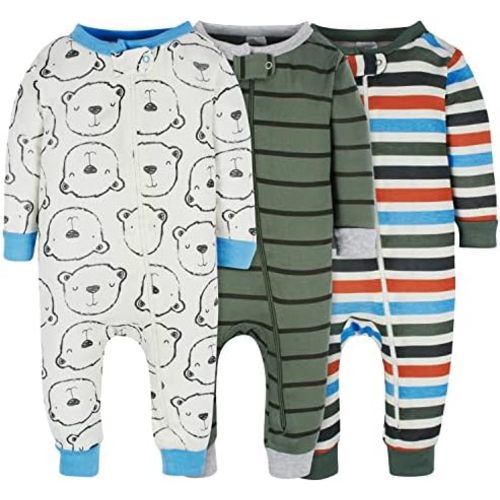 Onesies Brand Baby Boys' 3-pack Snug Fit One-piece Cotton Pajamas