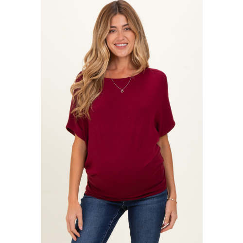 Cabernet Dolman Sleeve Boat Neck Maternity Top