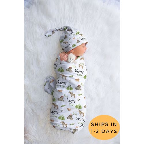 Woodland Swaddle Custom Swaddle Personalized Forest Animal - Etsy