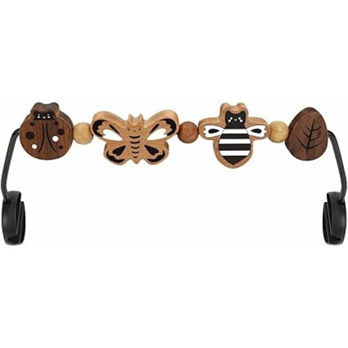 Baby Bjorn Bouncer Toy Bar - Toy Bar for Baby Bouncer Soft & Bliss, Easy to Attach and Remove, 360°Rotating Natural Wooden Toys, Exciting Design for Curious Babies, Insects Paradise