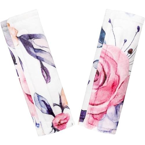 Pea Pod Baby Car Seat Strap Cover 2 Pack Floral Car Seat Straps Shoulder Pads, Seat Belt Cushions Pads for Infant Car Seats, Stroller, Pushchair