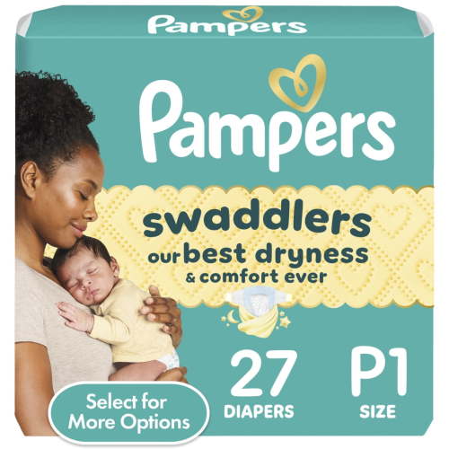 Pampers Diapers Preemie Size 27 Count Leak Protection Blowout Barrier Comfort