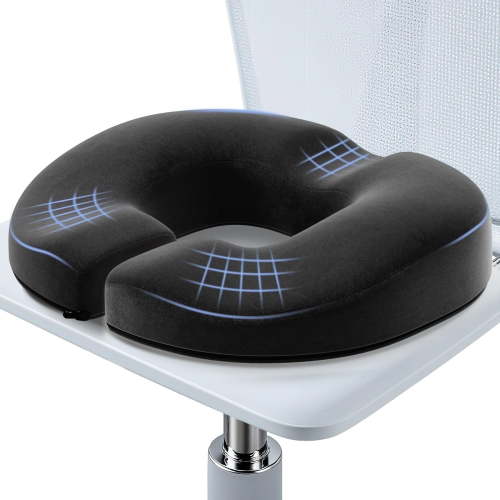 Donut Pillow for Tailbone Pain Relief Seat Cushion, Memory Foam Chair Cushion by Ergonomic for Sciatica, Hemorrhoids, Postpartum Pregnancy, Black