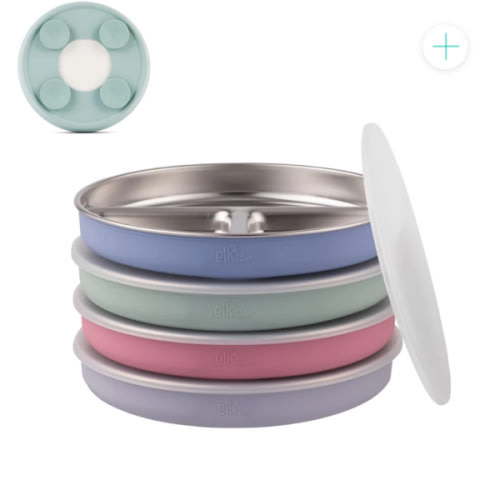 7.8" Stainless Steel Divided Plates with Suction Sleeve