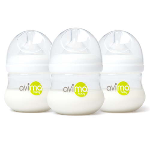 Avima Anti-Colic Baby Bottle, 4 oz, BPA-Free, Wide Neck, Slow Flow