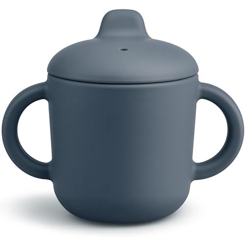 Sippy Cups for Baby 6 Months+,Silicone Straw Cups Leak Proof 5oz, Baby Training Cups for 1+ year old (Gray)