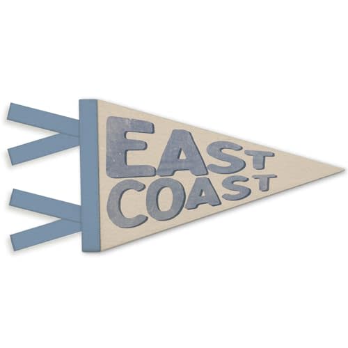 NEFMGEG Coastal Beach Room Decor, East Coast Wall Felt Pennants Banners Flags, Retro Blue Coastal Beachy Wall Hanging Decor for Boys Girls Bedroom Room Dorm Beach House