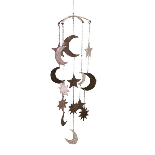 Bungalow Rose 16-Piece Sun Moon Star Mobile in Gold | Wayfair