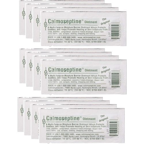 Calmoseptine Ointment Foil Packets 1/8 Oz 3.5G for Rashes and Irritated Skin - Pack of 12