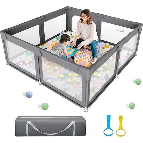 Palopalo 59x59inch Large Baby Playpen Ideal for First-time Parents