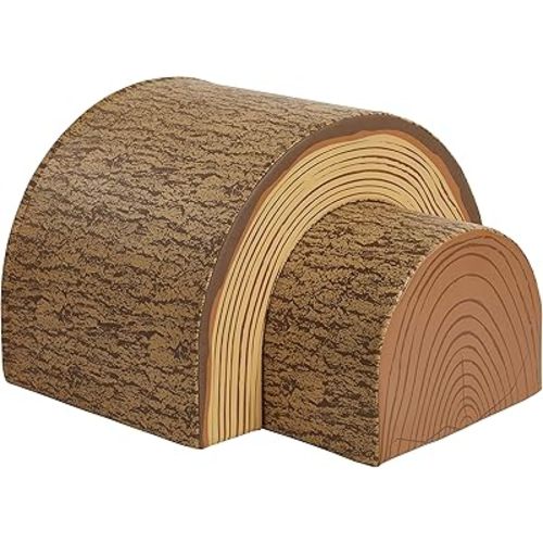 ECR4Kids SoftZone Tree Tunnel and Climber, Toddler Playset, Chocolate, 2-Piece