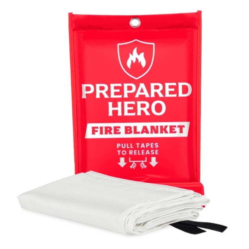 Prepared Hero Emergency Fire Blanket - 1 Pack - Fiberglass Fire Blanket for Home & Kitchen, 40”x40”