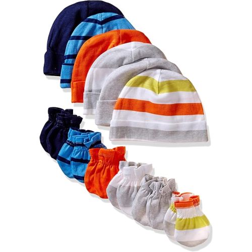 Onesies Brand Unisex Baby 12-piece Cap and Mitten Set