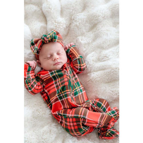 Christmas Zipper Footie in Plaid Tidings | Caden Lane