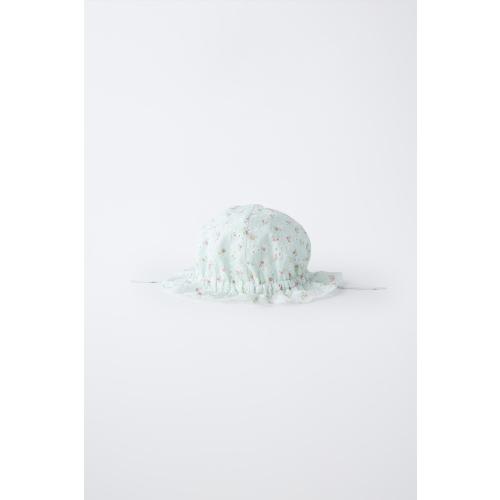 EMBROIDERED SWISS HAT WITH FLORAL PRINT - Sea green | ZARA United States