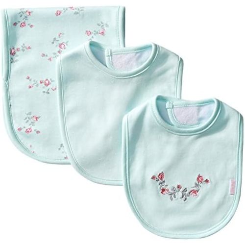 Little Me Clothes for Baby Boys’ and Girls’ 2 Bibs and 1 Burp Cloth Set, Soft Cotton Feeding Essentials with Velcro Closures