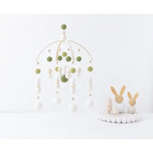 Sage Green and Cream Baby Mobile — The Felting Dorcas