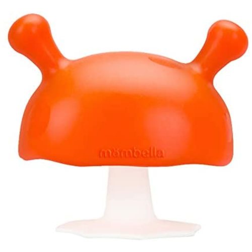 Mombella Mimi The Mushroom Pacifier Shape Skin-Like Infant Soothing Teether Toy for 0-8 Months Sucking Needs Babies, Help with Breast Feeding weaning and Prevent Digit Sucking. Orange