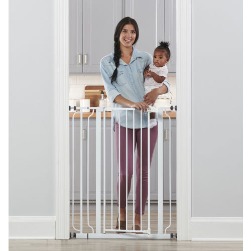 Regalo 29in 36.5-in x 36-in Pressure/Hardware Mounted White Metal Safety Gate