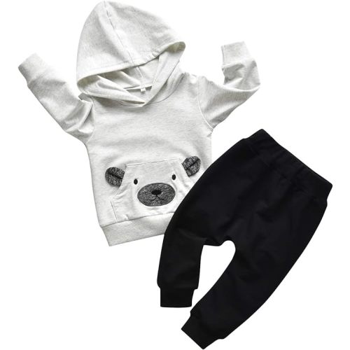 Toddler Infant Baby Boy Clothes Animal Style Long Sleeve Hoodie Tops Sweatsuit Pants Outfit Set