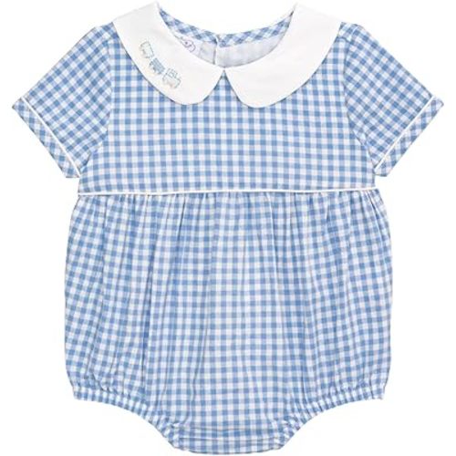 Mud Pie Baby Boy Train Layette Gingham Bubble
