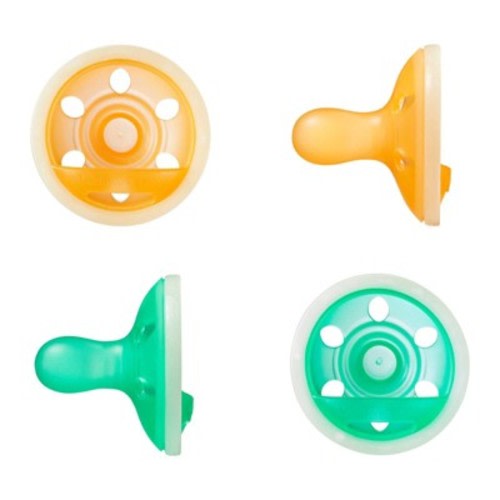 Tommee Tippee Breast-like Night Glow Pacifiers - 4pk 0-6m Orange & Green: BPA-Free