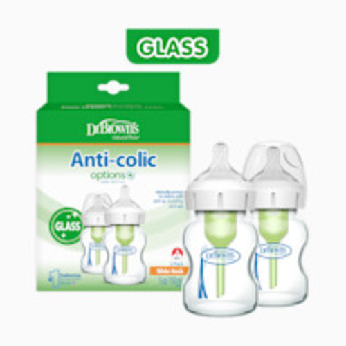Dr. Brown's Anti-colic Options+ Wide-Neck Glass Baby Bottle - 5 Oz