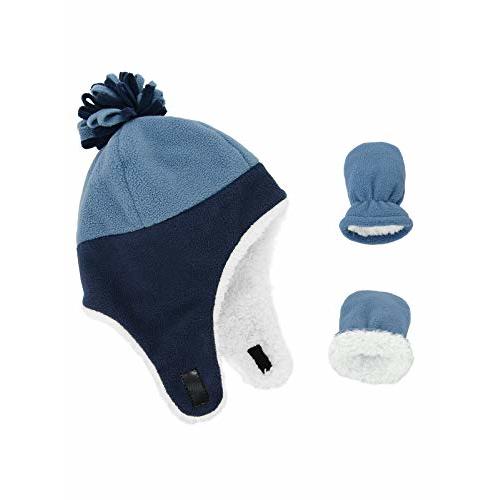 Century Star Baby Fleece Hat Mitten Set Winter Cap | Fuzzy Sherpa Earflap Lining With Gloves, Soft Comfort For Infant Toddler Boys Girls, Ideal For Outdoor Snow Play And Travel