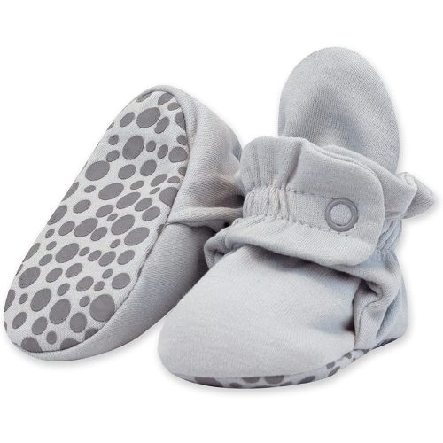 Zutano Organic Cotton Baby Booties With Gripper Soles, Soft Sole Stay-on Baby Shoes