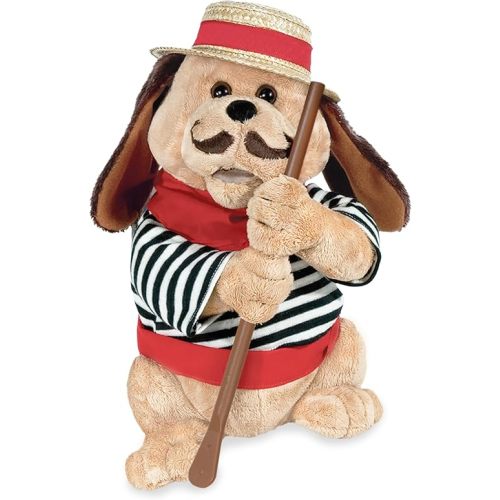 Cuddle Barn - Gondolomio | Romantic Italian Animated Plush Puppy Dog Toy Dancing and Singing Song Ole Sole Mio Valentine's Gift, 12 inches