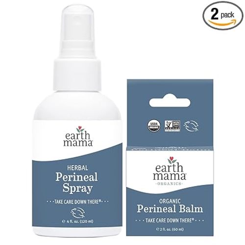 Earth Mama Postpartum Recovery Kit | Take Care Down There® with Organic Perineal Balm & Herbal Perineal Spray, 2-Piece Set