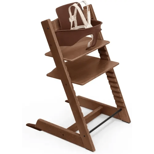 Stokke Tripp Trapp High Chair 2, Warm Brown - Includes Chair + Baby Set with Removable Harness for Children 6-36 Months - Adjustable, Ergonomic & Easy to Clean