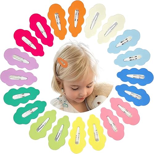 EleMirsa 40pcs Candy Colored Snap Hair Clips for Little Girl Non Slip Barrettes Hair Accessories for Baby Girl Teens Toddler Kids