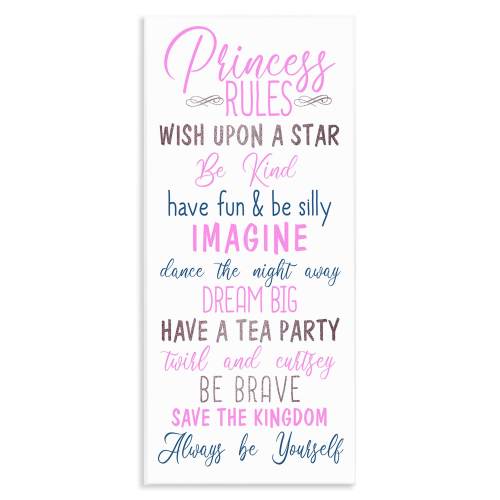 Stupell Pastel Princess Rules Wall Plaque Art Design By Kim Allen