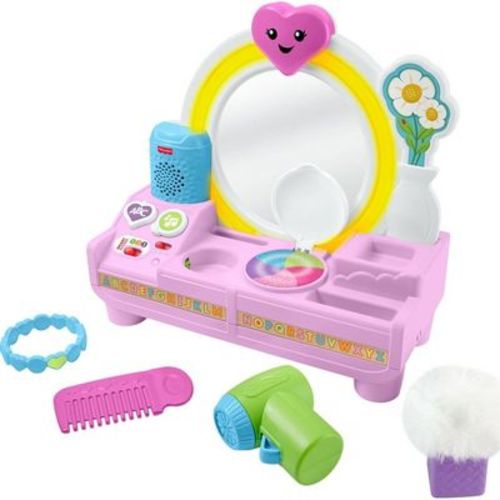 Fisher-Price Laugh & Learn Let’s Get Ready Vanity Musical Playset for Baby & Toddler, 4 Play Pieces