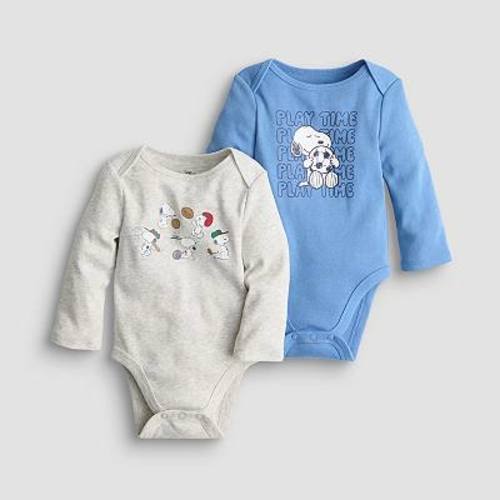 Baby Jumping Beans® Peanuts 2-pk. Long Sleeve Bodysuit Set 3M