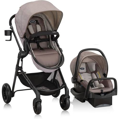 Evenflo Pivot Modular Travel System with LiteMax Infant Car Seat (Desert Tan)
