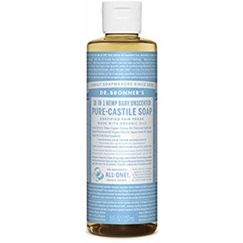 Dr. Bronner's - Pure-Castile Liquid Soap (Baby Unscented, 8 Fl Oz)