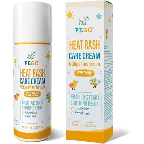 Heat Rash Care Cream for Babies | Prevents Prickly Heat, Sweat Rashes, Eczema & Skin Inflammation | Alleviating Discomfort for Babies Skin | 100ml/3.38oz (100ml/1Pack)