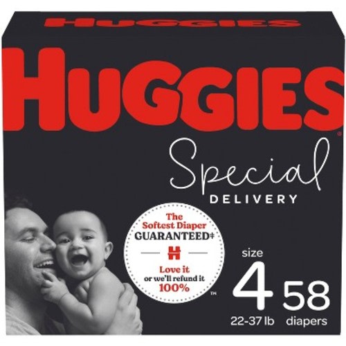 Huggies Special Delivery Hypoallergenic Baby Disposable Diapers Super Pack - Size 4 - 58ct