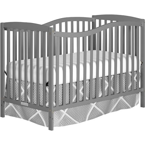 Dream On Me Chelsea 5-in-1 Convertible Crib, Steel Grey - Steel Gray - 53x29x38 Inch (Pack of 1)
