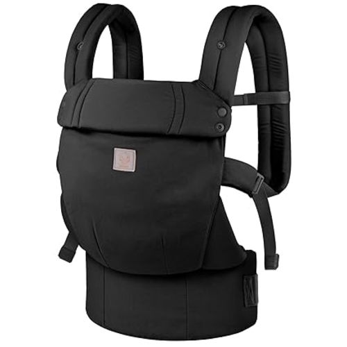 GAGAKU Baby Carier, Lightweight Ergonomic Toddler Carrier for 7-33lbs, Soft Breathable 4-in-1 Carrier with Head Support, Easy to Wear, Hands-Free Comfort, Black