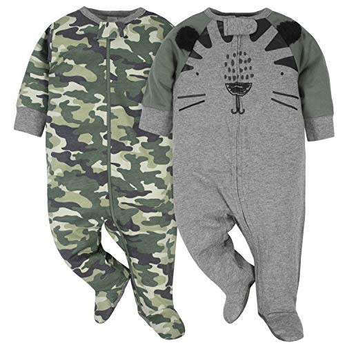 Gerber Baby Boys' 2-Pack Footed Pajamas