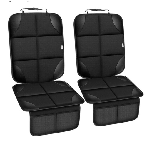Meolsaek Car Seat Protector for Child Car Seat, Durable 600D Fabric Waterproof Car Seat Cover with Thick Pad Non-Slip Backing (No Imprints) (2 pcs -Black)