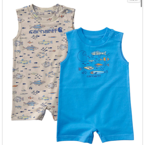 Boys' 2-Piece Sleeveless Fish Romper Set