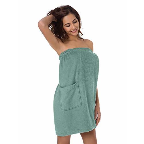 SIORO Women Bath Towel Wrap Robe, Soft Cotton Terry Spa Cloth, Plush Adjustable Closure for Shower, Travel, Pool, Gym