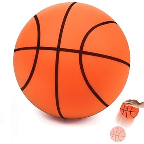 Basket-ball Silencieux Taille 7, Mousse de Qualité 2025 Améliorée pour Entraînement en Intérieur, Ballon Silencieux Sans Bruit pour Diverses Activités d’Intérieur