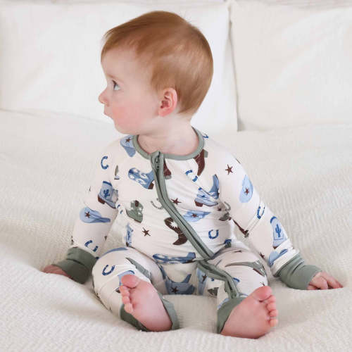Boot Scootin' Convertible Zip Romper Blue